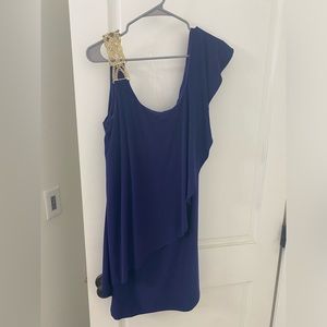 Betsy Adam formal one-shoulder dress